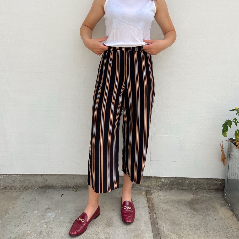 Accordion Pleat Culotte Pants